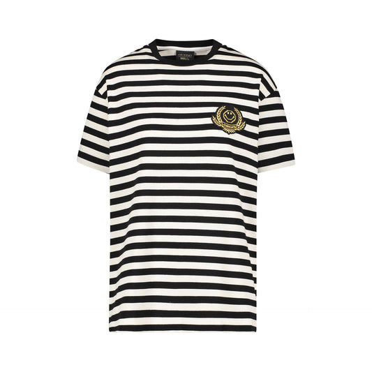 STRIPED JS CREST TEE