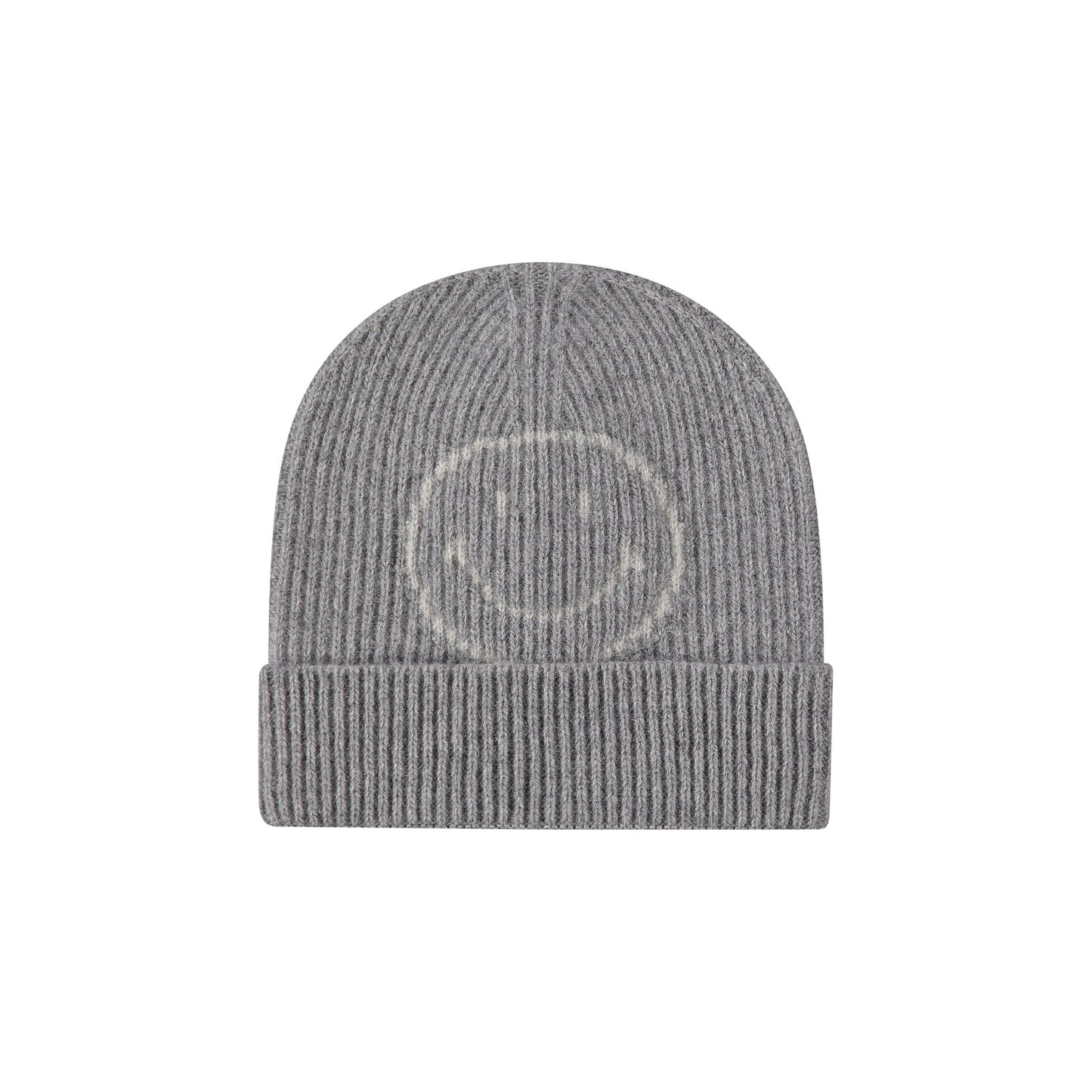 GREY OUTLINE SMILE BEANIE